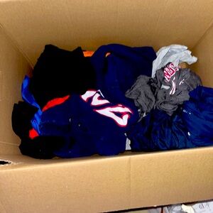 Box of boys shirts and hoodies